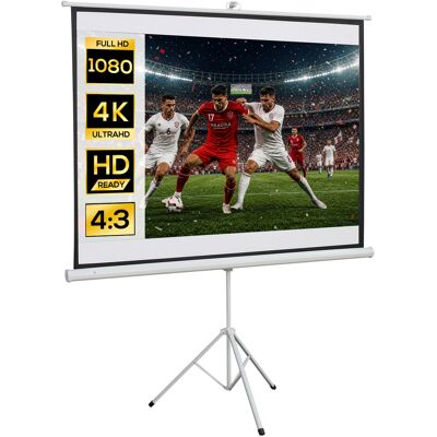Homcom Telo Proiettore 171x131cm (84 pollici) Formato 4:3, Avvolgibile, Portatile, con Treppiede in Metallo, Altezza Regolabile Aosom Homcom Telo Proiettore 171x131cm (84 pollici) Formato 4:3, Avvolgibile, Portatile, con Treppiede in Metallo, Altezza Regolabile Aosom