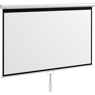 Homcom Telo per Proiettore 100" Rapporto 16:9, Fissaggio a Muro e Soffitto per Casa e Ufficio, Bianco Aosom Homcom Telo per Proiettore 100" Rapporto 16:9, Fissaggio a Muro e Soffitto per Casa e Ufficio, Bianco Aosom