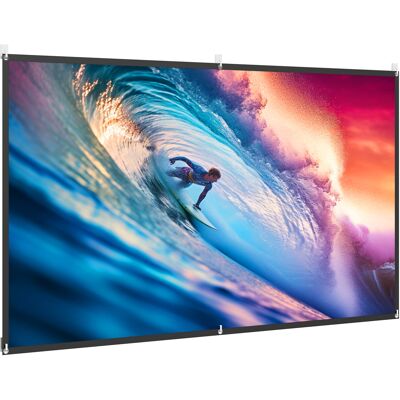 Homcom Telo per Proiettore 100" 16:9 HD 4K/8K Pieghevole e Portatile, Antipiega e Lavabile, Doppia Facciata, Bianco Aosom Italy Homcom Telo per Proiettore 100" 16:9 HD 4K/8K Pieghevole e Portatile, Antipiega e Lavabile, Doppia Facciata, Bianco Aosom Italy