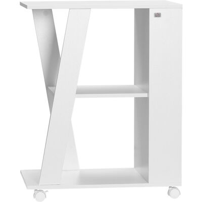Homcom Carrello da Cucina Portavivande in Legno con 2 Ripiani e Ruote, 60x38x77cm, Bianco Aosom Homcom Carrello da Cucina Portavivande in Legno con 2 Ripiani e Ruote, 60x38x77cm, Bianco Aosom