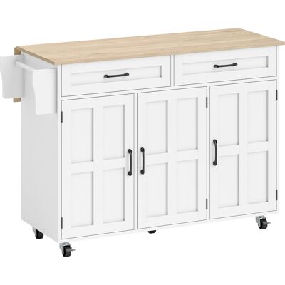 Homcom Isola cucina con piano ribaltabile, 2 cassetti e 3 porte, Bianco Aosom Italy Homcom Isola cucina con piano ribaltabile, 2 cassetti e 3 porte, Bianco Aosom Italy