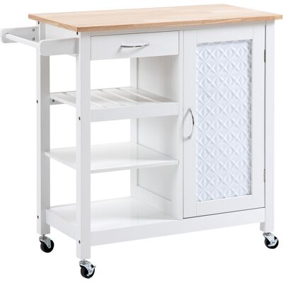 HOMCOM Carrello da cucina - 1 cassetto, 1 armadio - 92x40x84 cm HOMCOM Carrello da cucina - 1 cassetto, 1 armadio - 92x40x84 cm