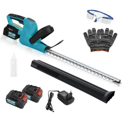 Outsunny Tagliasiepi Elettrico a Batteria con Lama da 51 cm, 86x17x17 cm, Blu Aosom Italy Outsunny Tagliasiepi Elettrico a Batteria con Lama da 51 cm, 86x17x17 cm, Blu Aosom Italy
