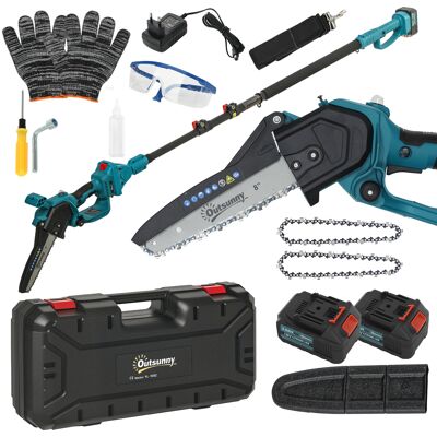 Outsunny motosega a batteria potatore cordless per rami e giardino asta telescopica, 20,3 cm 6000mAh 580W, blu Aosom Italy Outsunny motosega a batteria potatore cordless per rami e giardino asta telescopica, 20,3 cm 6000mAh 580W, blu Aosom Italy