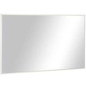 Kleankin Specchio da Bagno Rettangolare in Truciolato e Vetro con Design a Parete, 104x60 cm, Bianco e Argento