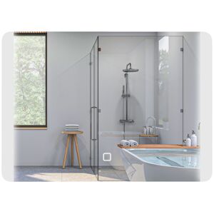 Homcom kleankin Specchio Bagno con Luce LED a 3 Temperature, Interruttore Touch e Antiappannamento, 70x50cm