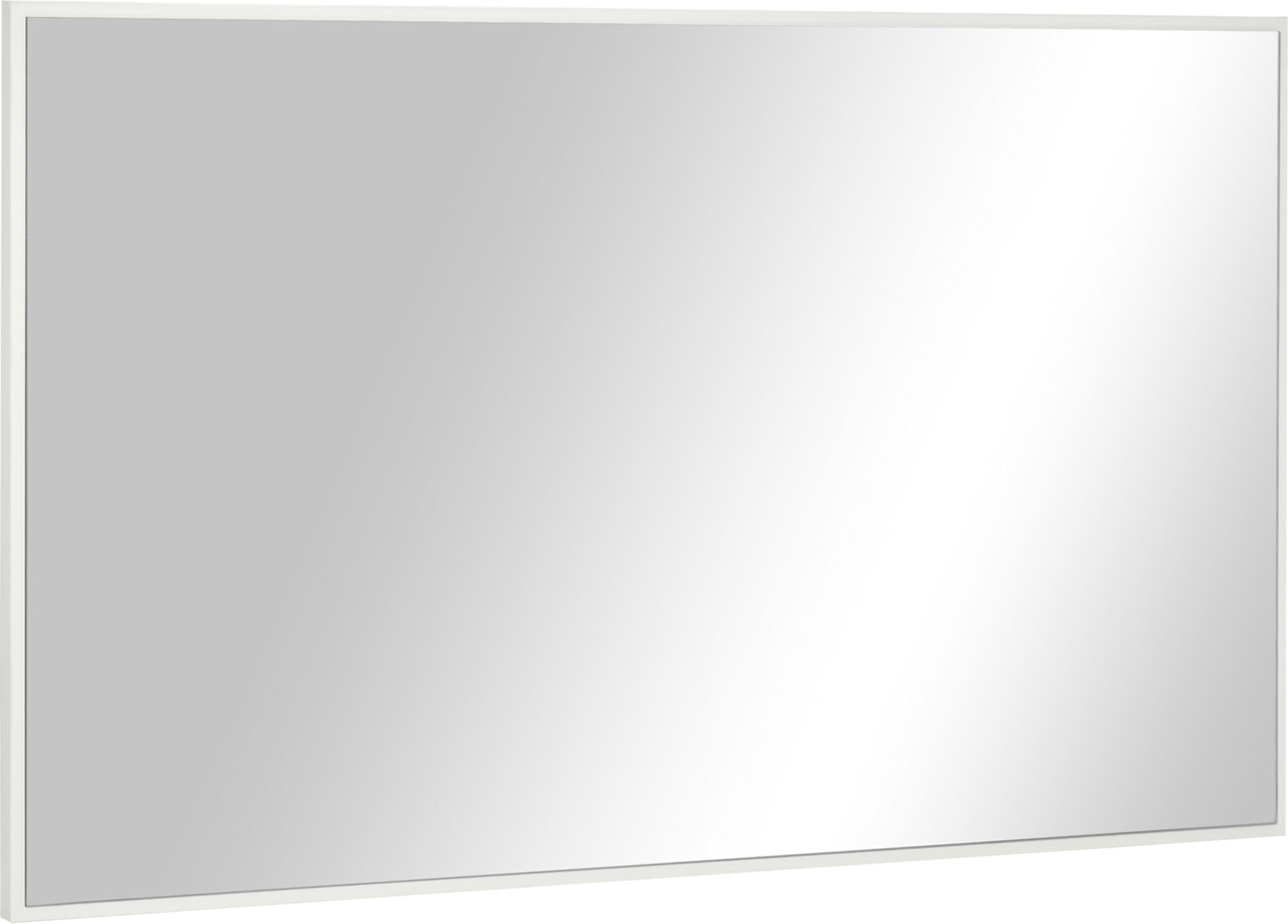 Kleankin Specchio da Bagno Rettangolare in Truciolato e Vetro con Design a Parete, 104x60 cm, Bianco e Argento