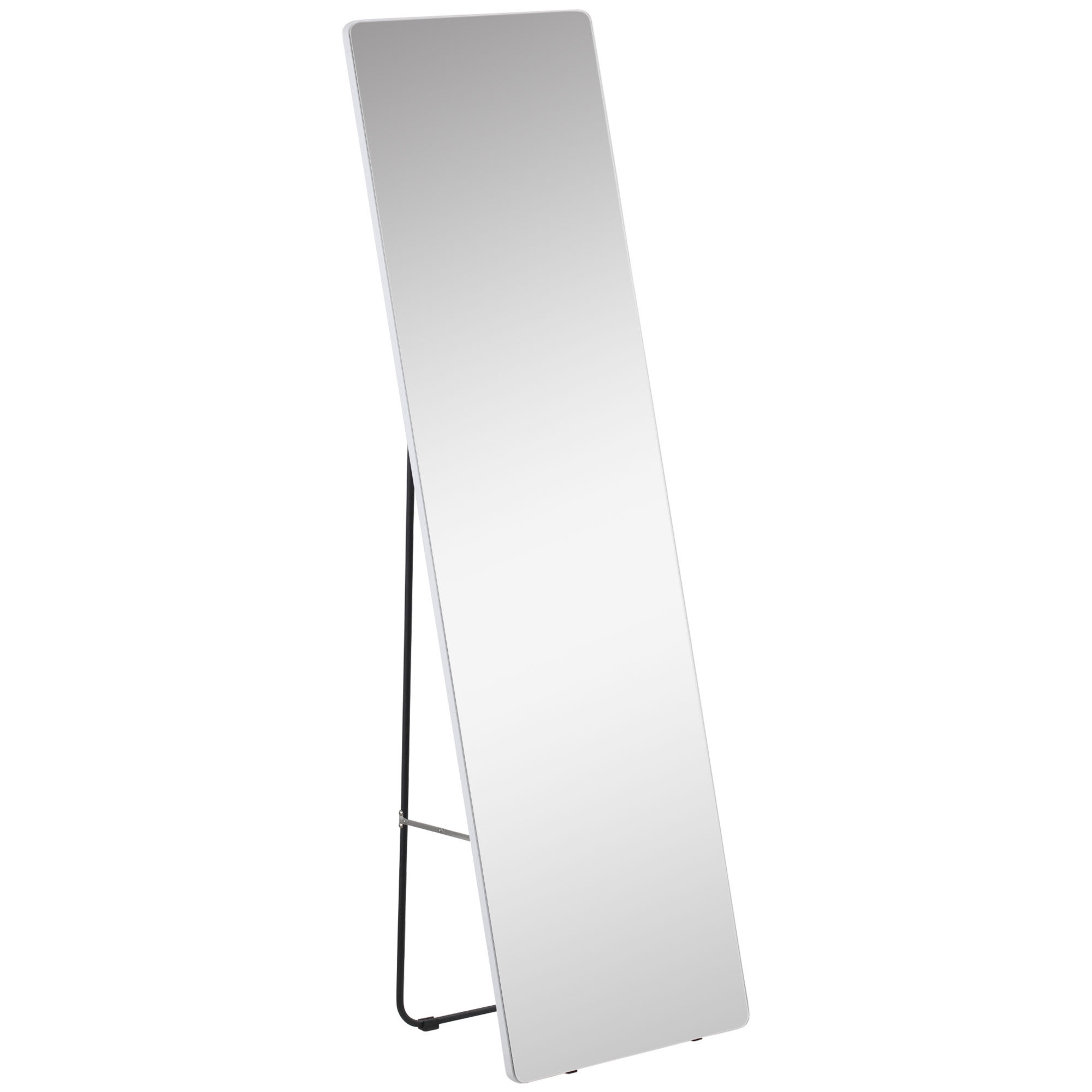 Homcom Specchio da Terra e Parete con Struttura in Alluminio per Camera, Ingresso e Bagno, 45x37x158.5cm