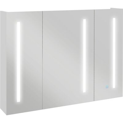 Kleankin Armadietto con Specchio con Ripiani Regolabili e Luci LED a 3 Colori, in MDF e Vetro, 90x15x70 cm, Bianco Kleankin Armadietto con Specchio con Ripiani Regolabili e Luci LED a 3 Colori, in MDF e Vetro, 90x15x70 cm, Bianco