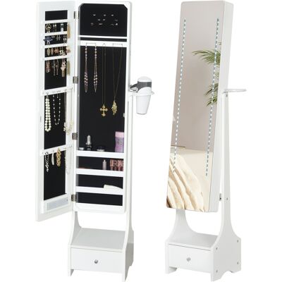 Homcom Armadio Portagioie con Specchio e Luci a LED Regolabili con Interruttore Touch, per Bracciali, Orecchini e Anelli Aosom Homcom Armadio Portagioie con Specchio e Luci a LED Regolabili con Interruttore Touch, per Bracciali, Orecchini e Anelli Aosom