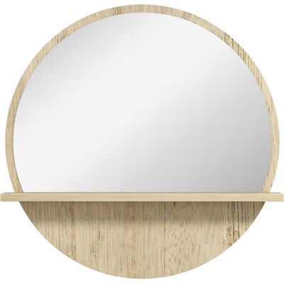 Kleankin Specchio Bagno Rotondo in Truciolato e Vetro - Ø45x10 cm - ripiano portaoggetti - 2 ganci posteriori - Specchio bagno Kleankin Specchio Bagno Rotondo in Truciolato e Vetro - Ø45x10 cm - ripiano portaoggetti - 2 ganci posteriori - Specchio bagno