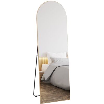 Homcom Specchio in figura intera 50 x 150 cm specchio da terra grande specchio da parete senza cornice per soggiorno, tono dorato Homcom Specchio in figura intera 50 x 150 cm specchio da terra grande specchio da parete senza cornice per soggiorno, tono dorato