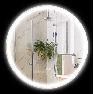 kleankin - Specchio bagno LED - Ø60 cm - a parete kleankin - Specchio bagno LED - Ø60 cm - a parete
