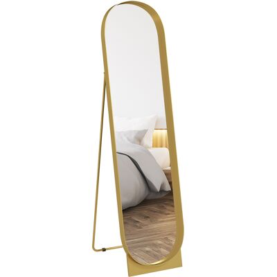 Homcom Specchio da Terra Moderno con Telaio in Metallo Autoportante o da Parete, 40x150 cm, Oro Aosom Italy Homcom Specchio da Terra Moderno con Telaio in Metallo Autoportante o da Parete, 40x150 cm, Oro Aosom Italy