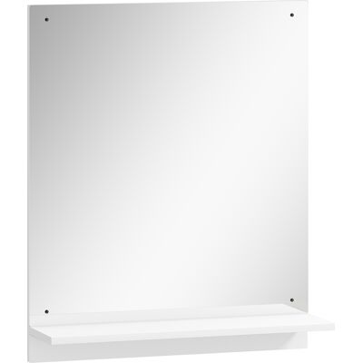 Homcom Specchio da bagno 50 x 60 cm Specchio da parete con ripiano, specchio per ingresso, corridoio, Bianco Aosom Italy Homcom Specchio da bagno 50 x 60 cm Specchio da parete con ripiano, specchio per ingresso, corridoio, Bianco Aosom Italy