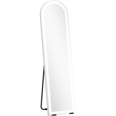 Homcom Specchio a figura con luci LED e 3 temperature colore, autoportante o montaggio a parete, 40x2,9x150 cm, Bianco Aosom Italy Homcom Specchio a figura con luci LED e 3 temperature colore, autoportante o montaggio a parete, 40x2,9x150 cm, Bianco Aosom Italy