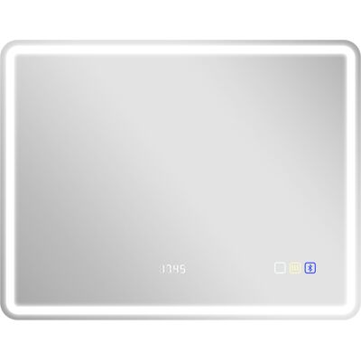 Specchio bagno LED HOMCOM 70x90 cm con Bluetooth, Orologio, Touch Specchio bagno LED HOMCOM 70x90 cm con Bluetooth, Orologio, Touch