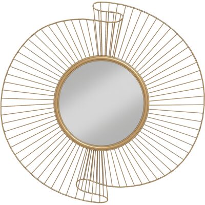 Homcom Specchio da Parete Rotondo con Strisce in Metallo e Design Plissettato, 60x60 cm, Oro Aosom Italy Homcom Specchio da Parete Rotondo con Strisce in Metallo e Design Plissettato, 60x60 cm, Oro Aosom Italy
