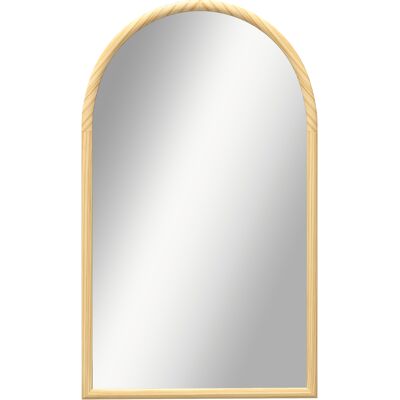 Homcom Specchio da Parete ad Arco, 110x65 cm, Cornice in legno, Specchio ad Arco per Soggiorno, Camera, Ingresso, Legno Naturale Aosom Italy Homcom Specchio da Parete ad Arco, 110x65 cm, Cornice in legno, Specchio ad Arco per Soggiorno, Camera, Ingresso, Legno Naturale Aosom Italy