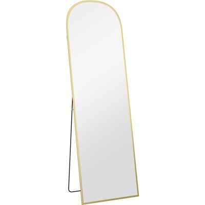 Homcom Specchio da Terra e Parete Moderno in Lega di Alluminio con Supporto Pieghevole, 50x170cm, Oro Aosom Italy Homcom Specchio da Terra e Parete Moderno in Lega di Alluminio con Supporto Pieghevole, 50x170cm, Oro Aosom Italy
