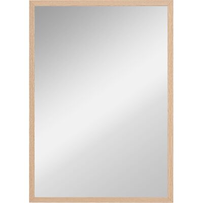 Homcom Specchio da Parete Rettangolare con Ganci, Specchio a Muro in Vetro e MDF, 50x70 cm, Color Legno Aosom Italy Homcom Specchio da Parete Rettangolare con Ganci, Specchio a Muro in Vetro e MDF, 50x70 cm, Color Legno Aosom Italy