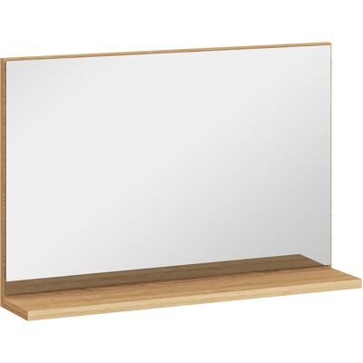 Kleankin Specchio Bagno da Parete con Mensola Design Moderno e Multiuso, 60x12x40 cm, Legno Aosom Italy Kleankin Specchio Bagno da Parete con Mensola Design Moderno e Multiuso, 60x12x40 cm, Legno Aosom Italy