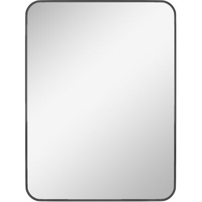 Homcom Specchio Bagno con Cornice in Metallo e Gancio, 60x2.5x80 cm, Nero Aosom Italy Homcom Specchio Bagno con Cornice in Metallo e Gancio, 60x2.5x80 cm, Nero Aosom Italy