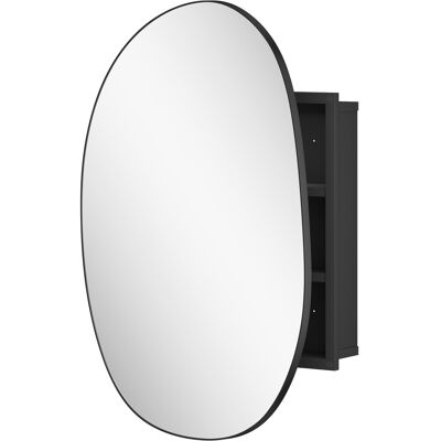 Homcom Armadietto da Bagno con Specchio e Spazi Portaoggetti, Forma Irregolare, Montaggio a Parete, per Bagno, Nero Aosom Italy Homcom Armadietto da Bagno con Specchio e Spazi Portaoggetti, Forma Irregolare, Montaggio a Parete, per Bagno, Nero Aosom Italy