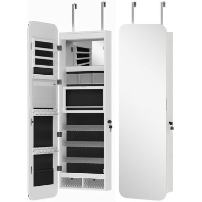 Homcom Specchiera Portagioie da Parete e Porta con Specchio Interno Illuminato e Serratura, 37x10x120 cm Aosom Italy Homcom Specchiera Portagioie da Parete e Porta con Specchio Interno Illuminato e Serratura, 37x10x120 cm Aosom Italy