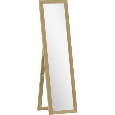 Homcom Specchio Verticale da Parete o da Terra con Cornice in MDF, 37x40x155 cm, Quercia e Trasparente Aosom Italy Homcom Specchio Verticale da Parete o da Terra con Cornice in MDF, 37x40x155 cm, Quercia e Trasparente Aosom Italy