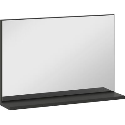 Kleankin Specchio Bagno da Parete con Mensola Design Moderno e Multiuso, 60x12x40 cm, Nero Aosom Italy Kleankin Specchio Bagno da Parete con Mensola Design Moderno e Multiuso, 60x12x40 cm, Nero Aosom Italy