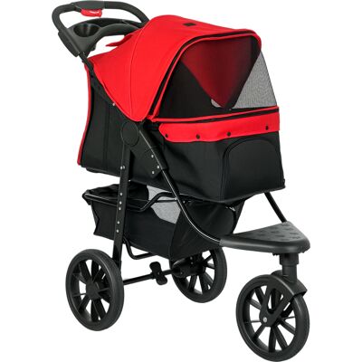 Pawhut Passeggino per cani pieghevole passeggino fino a 10 kg con 3 ruote, finestre in rete portabicchiere cestello 109,5x57,5x106,5 cm Rosso Aosom Italy Pawhut Passeggino per cani pieghevole passeggino fino a 10 kg con 3 ruote, finestre in rete portabicchiere cestello 109,5x57,5x106,5 cm Rosso Aosom Italy