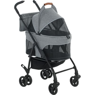 Pawhut Passeggino Pieghevole 3 in 1 per Cane con Senza Cerniera e Sospensione, 69x47x101 cm, Grigio Aosom Italy Pawhut Passeggino Pieghevole 3 in 1 per Cane con Senza Cerniera e Sospensione, 69x47x101 cm, Grigio Aosom Italy