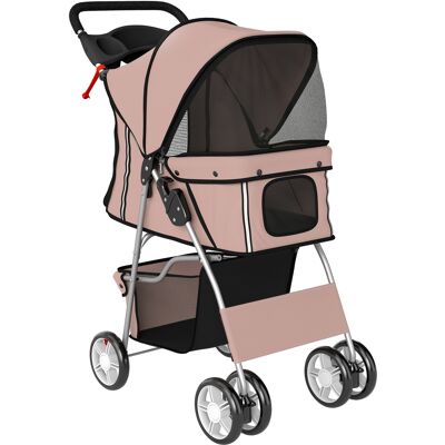 Pawhut Passeggino per Cani Pieghevole con Catarifrangenti, Ruote Girevoli, Freni e Cuscino Lavabile, Caffè Aosom Italy Pawhut Passeggino per Cani Pieghevole con Catarifrangenti, Ruote Girevoli, Freni e Cuscino Lavabile, Caffè Aosom Italy