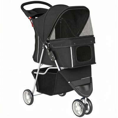 Pawhut Passeggino per Cani Pieghevole con Portabicchieri e Cestello, in Acciaio e Tessuto Oxford, 77x44x102 cm, Nero Aosom Italy Pawhut Passeggino per Cani Pieghevole con Portabicchieri e Cestello, in Acciaio e Tessuto Oxford, 77x44x102 cm, Nero Aosom Italy
