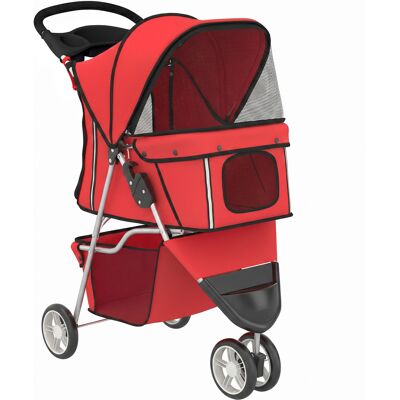 Pawhut Passeggino per Cani Piccoli Pieghevole con Portabicchieri, Cestino Portaoggetti, per Animali fino 10 kg, Rosso Aosom Italy Pawhut Passeggino per Cani Piccoli Pieghevole con Portabicchieri, Cestino Portaoggetti, per Animali fino 10 kg, Rosso Aosom Italy