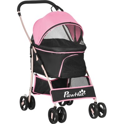 Pawhut Passeggino per Cani 2 in 1 Pieghevole e Convertibile in Trasportino con 2 Guinzagli e Cuscino, Rosa Aosom Italy Pawhut Passeggino per Cani 2 in 1 Pieghevole e Convertibile in Trasportino con 2 Guinzagli e Cuscino, Rosa Aosom Italy