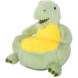 Homcom Poltroncina per Bambini Forma Dinosauro in Peluche con Base Antiscivolo, Poltrona per Cameretta Verde 60x55x59cm