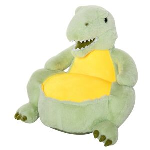 Homcom Poltroncina per Bambini Forma Dinosauro in Peluche con Base Antiscivolo, Poltrona per Cameretta Verde 60x55x59cm