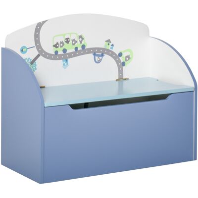 Homcom Cassapanca Baule Portagiochi, Panca in Legno Blu per Cameretta Bambini 3-6 Anni, 60 x 30 x 50 cm Aosom Homcom Cassapanca Baule Portagiochi, Panca in Legno Blu per Cameretta Bambini 3-6 Anni, 60 x 30 x 50 cm Aosom