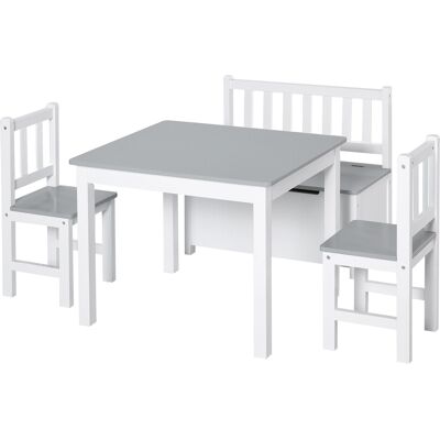Set tavolo bambini Homcom - Bianco e grigio - Mobili per bambini Set tavolo bambini Homcom - Bianco e grigio - Mobili per bambini