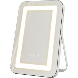 Homcom Specchio Trucco con Luci Regolabili a 3 Colori, Presa USB e Specchietto Ingranditore 10x, 31x41.5x3cm, Bianco Homcom Specchio Trucco con Luci Regolabili a 3 Colori, Presa USB e Specchietto Ingranditore 10x, 31x41.5x3cm, Bianco
