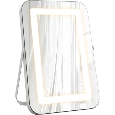 HOMCOM - Specchio Trucco LED 3Color - Bianco - 10x - Specchio HOMCOM - Specchio Trucco LED 3Color - Bianco - 10x - Specchio