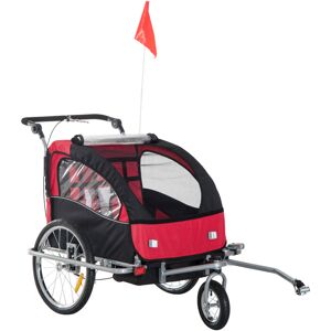 Homcom Rimorchio Bici Rimorchio per Bambini Passeggino Porta-Bimbo 2 in 1 Gancio Acciaio Sicuro,Carico Massimo 21.5kg   Aosom Italy