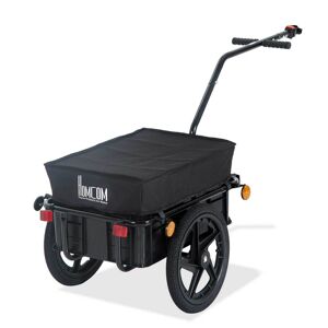 Homcom Rimorchio Carrello per Bicicletta Porta Oggetti in Acciaio 144×59×80cm