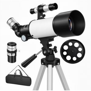 Outsunny Telescopio astronomico 70 mm, 0x/16x, con treppiede regolabile, Bianco Aosom Italy Outsunny Telescopio astronomico 70 mm, 0x/16x, con treppiede regolabile, Bianco Aosom Italy