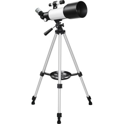 Outsunny Telescopio Astronomico 70mm con 2 Lenti Oculari e Adattatore Smartphone, 80x80x135 cm, Bianco e Nero Aosom Italy Outsunny Telescopio Astronomico 70mm con 2 Lenti Oculari e Adattatore Smartphone, 80x80x135 cm, Bianco e Nero Aosom Italy
