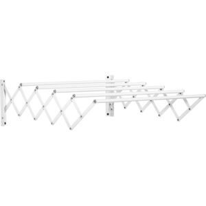 Homcom Stendibiancheria a Parete Retrattile, Stendino Salvaspazio Pieghevole in Metallo per Interni ed Esterni, 63.5x60x20 cm, Bianco Aosom Italy Homcom Stendibiancheria a Parete Retrattile, Stendino Salvaspazio Pieghevole in Metallo per Interni ed Esterni, 63.5x60x20 cm, Bianco Aosom Italy