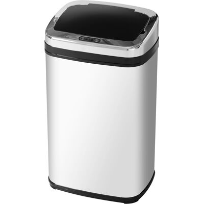 Homcom Cestino dei rifiuti rettangolare Pattumiera in acciaio inox con sensore 30L, automatica Aosom Homcom Cestino dei rifiuti rettangolare Pattumiera in acciaio inox con sensore 30L, automatica Aosom