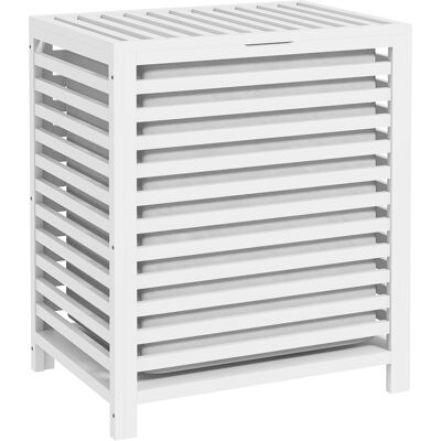 Homcom Cesta per il Bucato di Bambù Capacità 55L Cesto per Biancheria con 2 Manici e Borsa Estraibile 50x36x60 cm Bianco Aosom Italy Homcom Cesta per il Bucato di Bambù Capacità 55L Cesto per Biancheria con 2 Manici e Borsa Estraibile 50x36x60 cm Bianco Aosom Italy